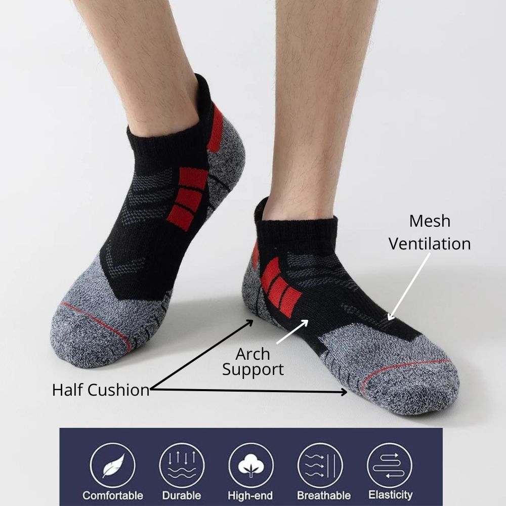 Men's Sports Half Cushioned No-Socks