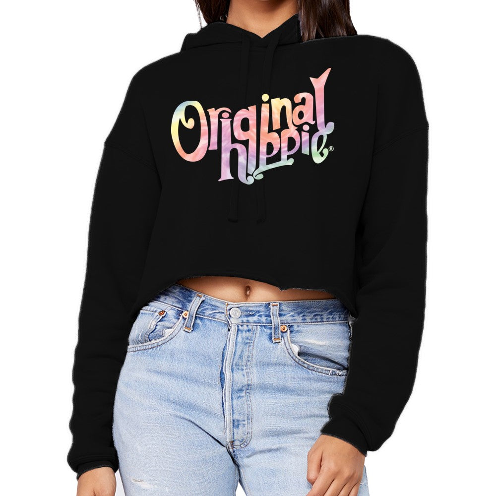 Crop top tie online dye hoodie