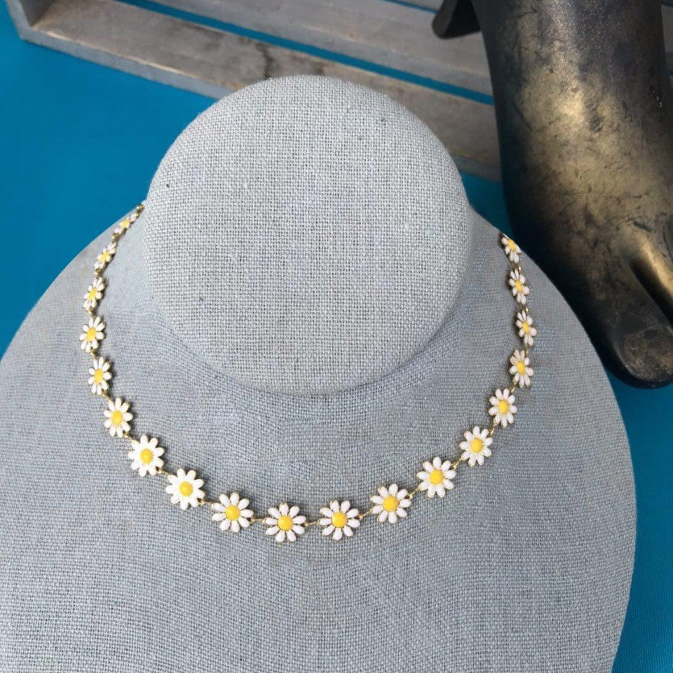 Stainless Steel Women Men Necklace 24 inch Chain Daisy Flower Pendant Charm  Gift | eBay