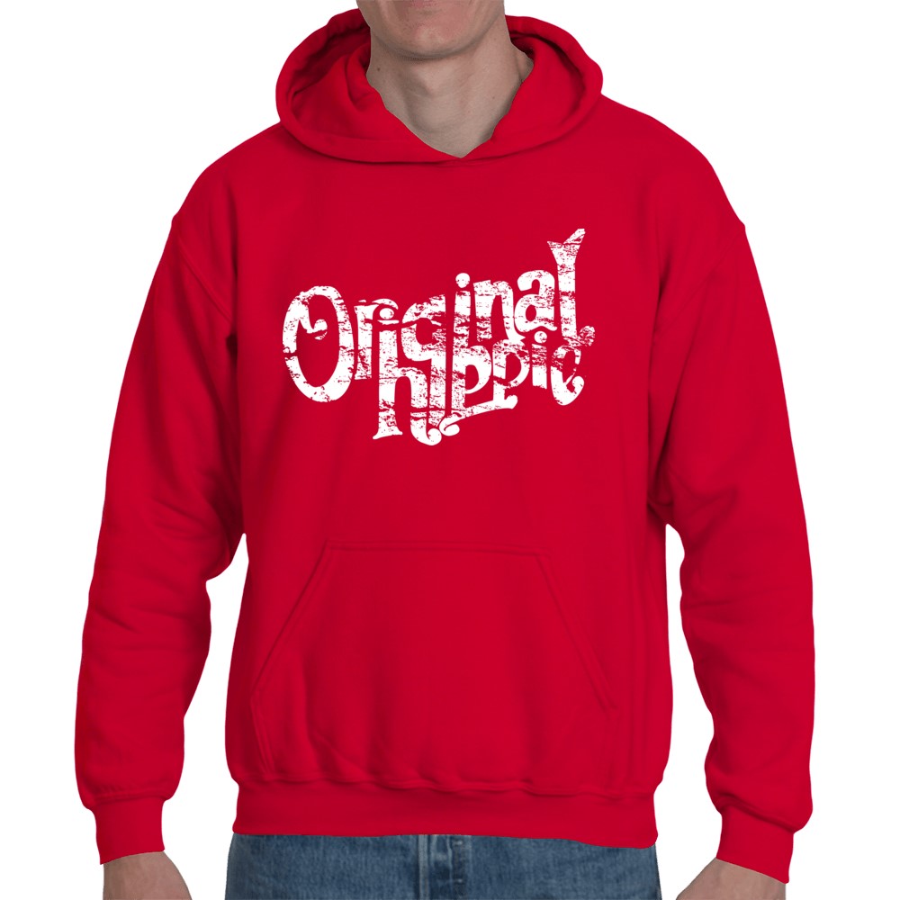 Original Hippie Classic Unisex Pull Over Hoodie Small Red